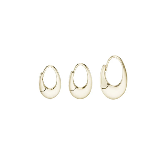 métier / pressed dodu oval clicker hoop earring - single
