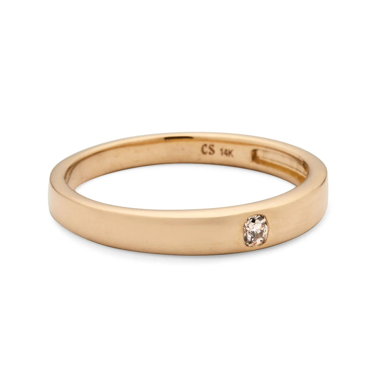 floe old mine diamond signet ring - natural diamond
