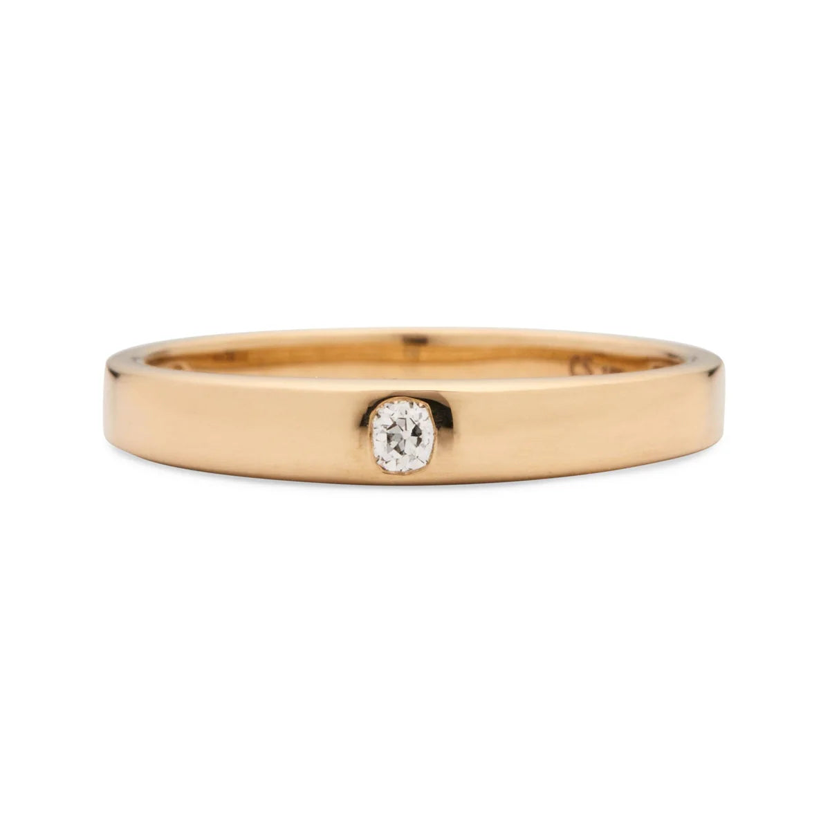 floe old mine diamond signet ring - natural diamond
