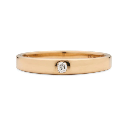 floe old mine diamond signet ring - natural diamond