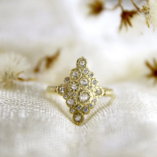 mosaic ring - natural diamond
