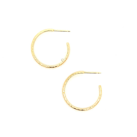 hammered post hoop earrings