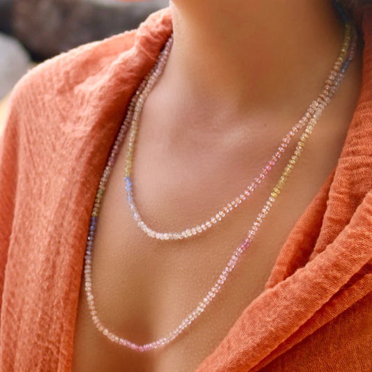 pastel sapphire lei necklace