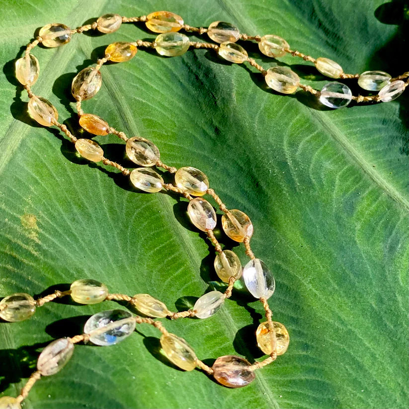 golden zircon lei necklace