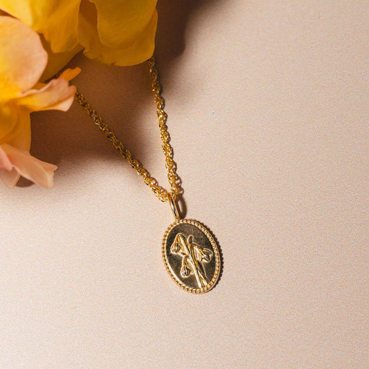 14k gold flower charm / january / snowdrop