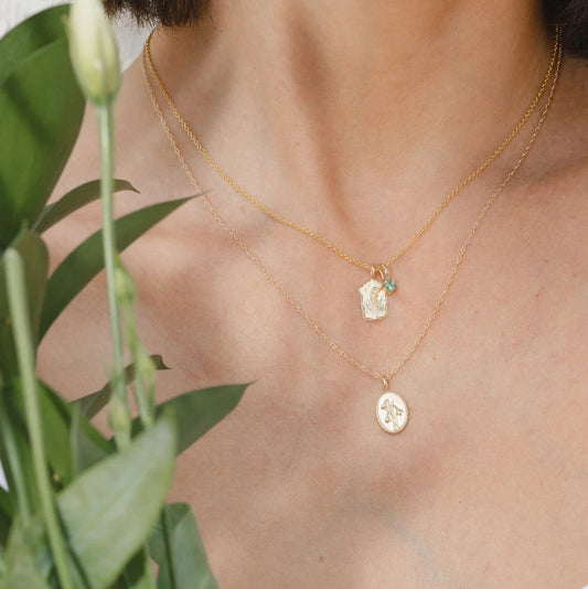 14k gold flower charm / may / lily of the valley