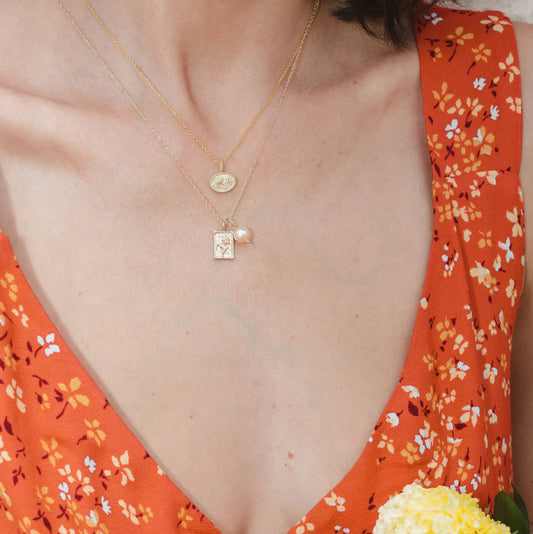 14k gold flower charm / march / daffodil