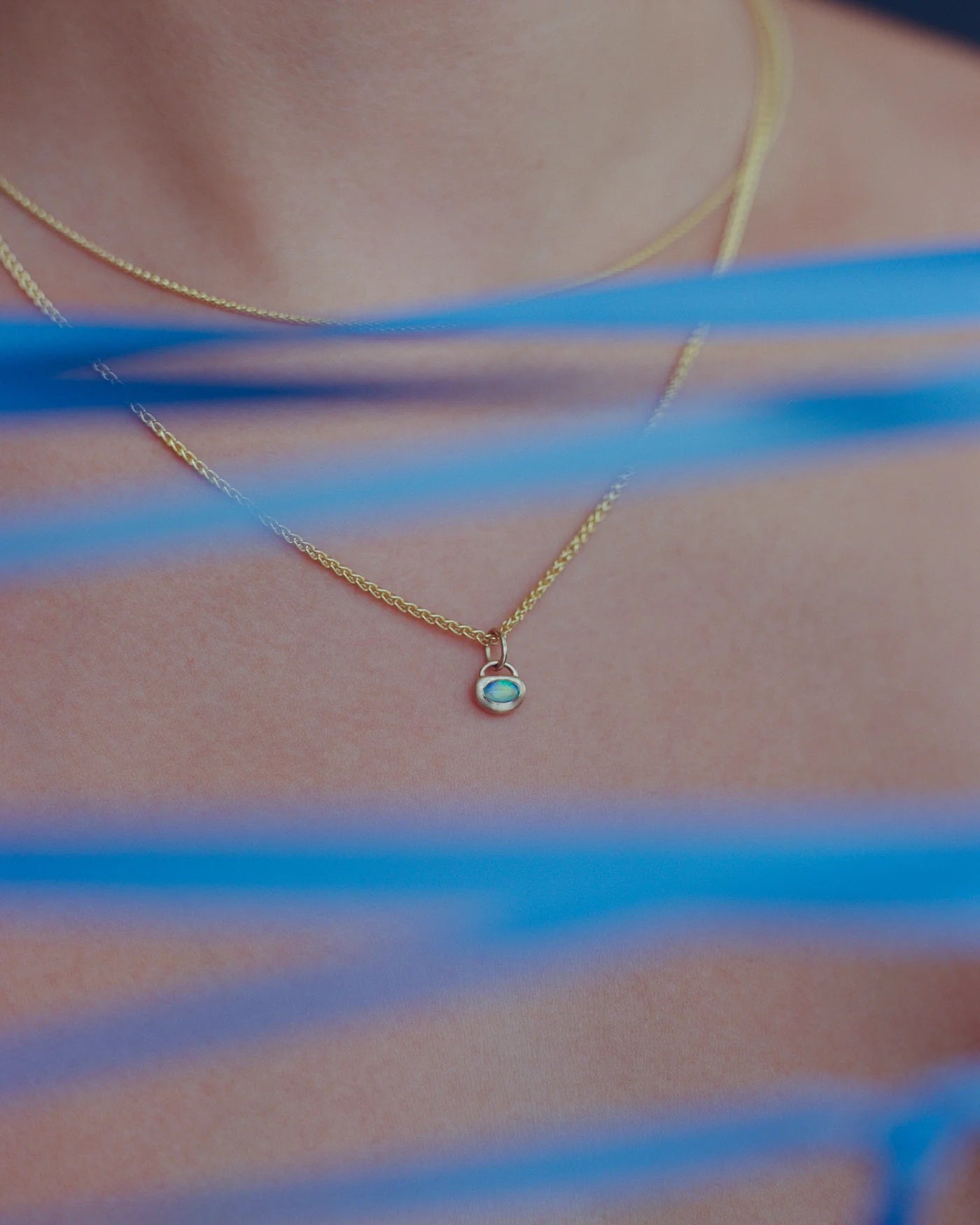 wwake / opal heart pendant charm
