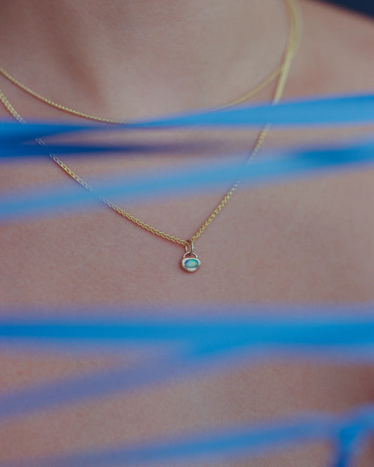 wwake / opal heart pendant charm