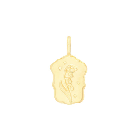 14k gold flower charm / may / lily of the valley