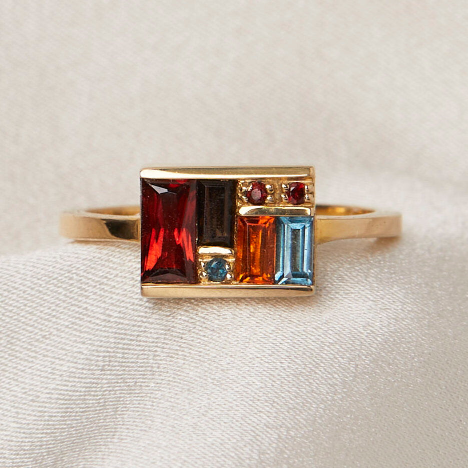 mosaic ring - london blue