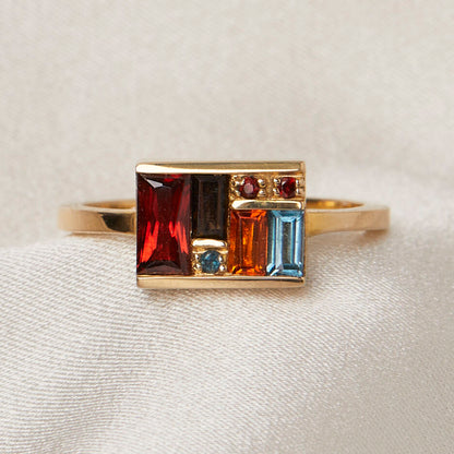 mosaic ring - london blue