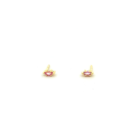 marquise claw-set stud earrings - pink sapphire
