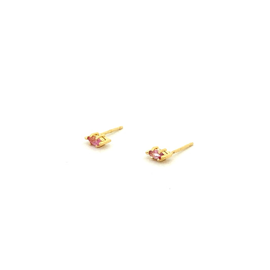 marquise claw-set stud earrings - pink sapphire