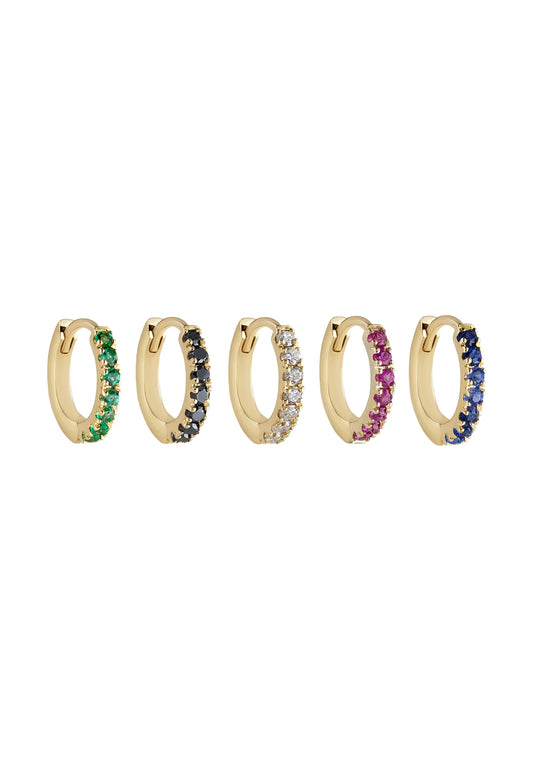 métier / original pavé gemstone clicker hoop earring - single