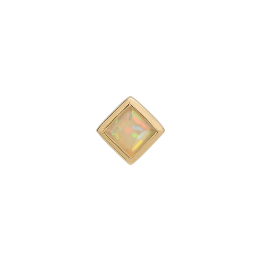 métier / bezel-set princess gemstone stud earrings
