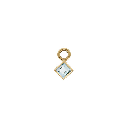 métier / princess cut gemstone plaque charm - single