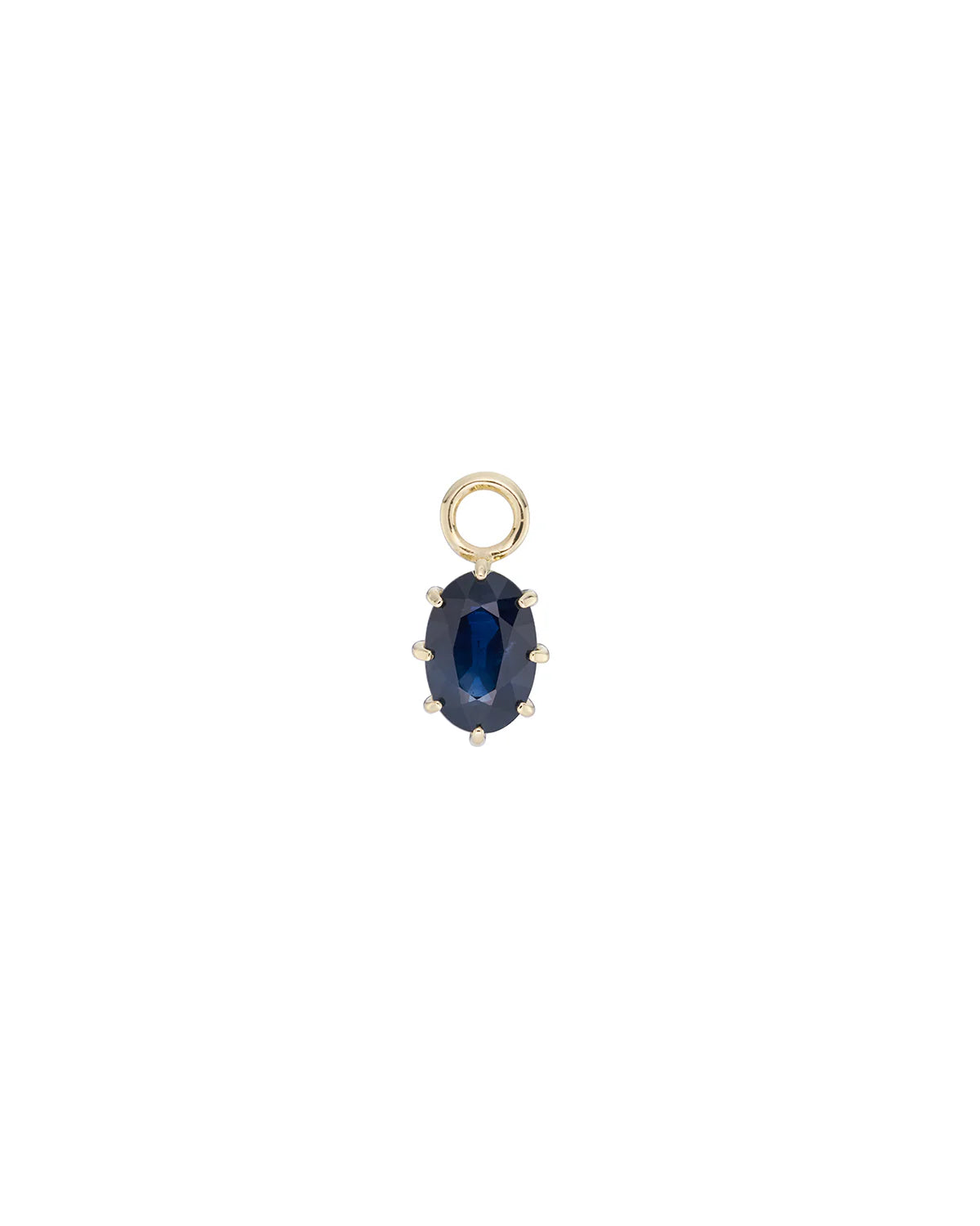 métier / oval claw-set gemstone plaque charm - single