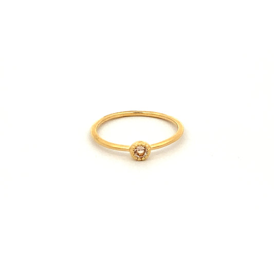 small round milgrain ring - morganite