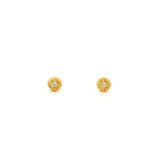 mini medallion stone stud earrings - cz