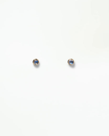 wwake / globe stud earrings - moonstone