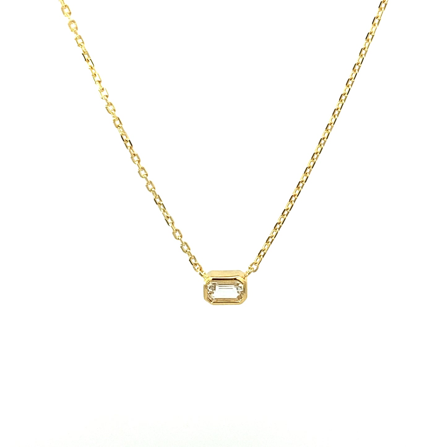 octagon necklace - white topaz