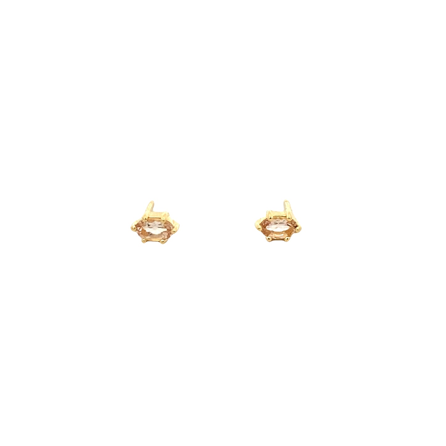 oval claw-set stud earrings - morganite