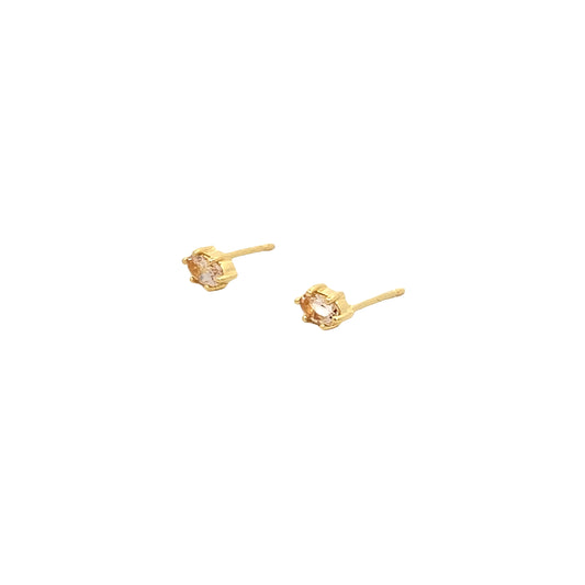 oval claw-set stud earrings - morganite