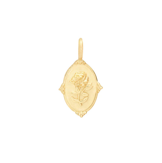 14k gold flower charm / november / peony