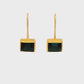 faceted rectangle green tourmaline drop earrings