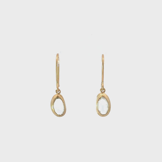 pale blue rose-cut sapphire drop earrings