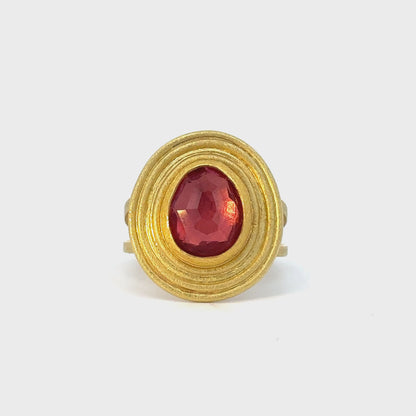 faceted tourmaline split-band framed ring