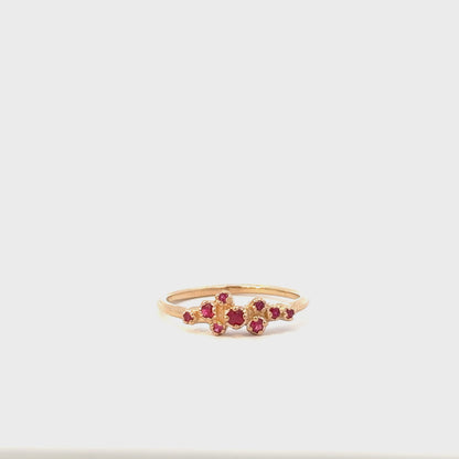 rose bush ring - ruby
