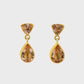 faceted morganite trillion + teardrop stud drop earrings