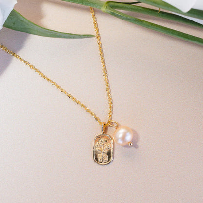 blush pearl pendant charm