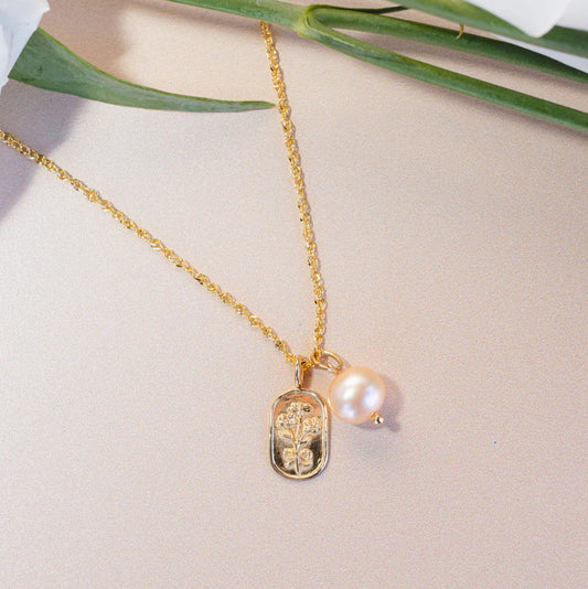 14k gold flower charm / february / primrose
