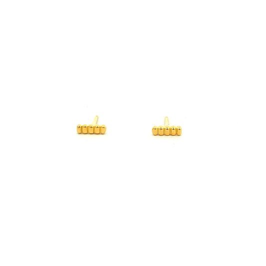 ridged bar stud earrings