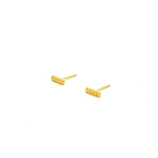 ridged bar stud earrings