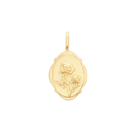 14k gold flower charm / june / rose