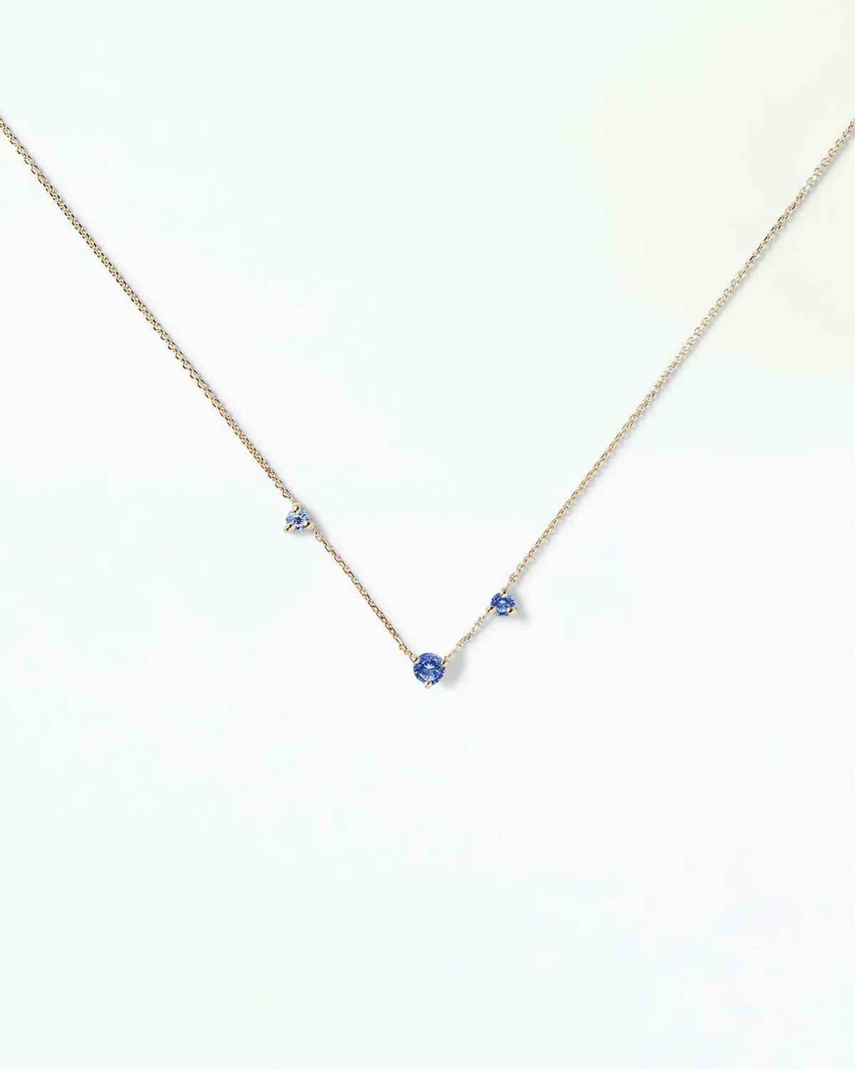 wwake / three-step necklace - sapphire
