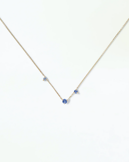wwake / three-step necklace - sapphire