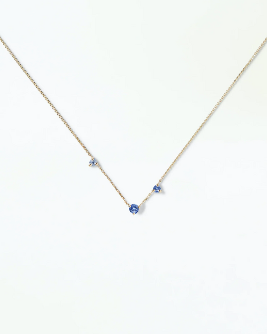 wwake / three-step necklace - sapphire