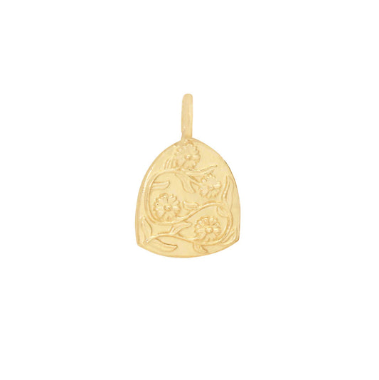 14k gold flower charm / september / aster