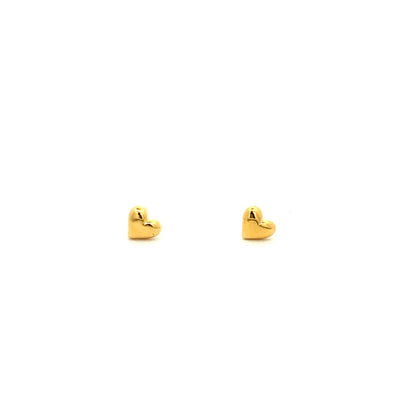 small puffed heart stud earrings
