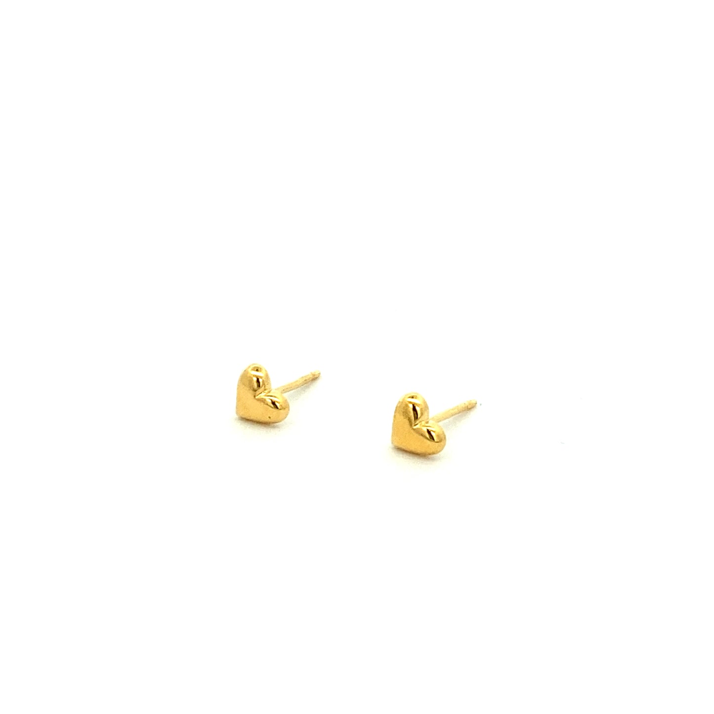 small puffed heart stud earrings