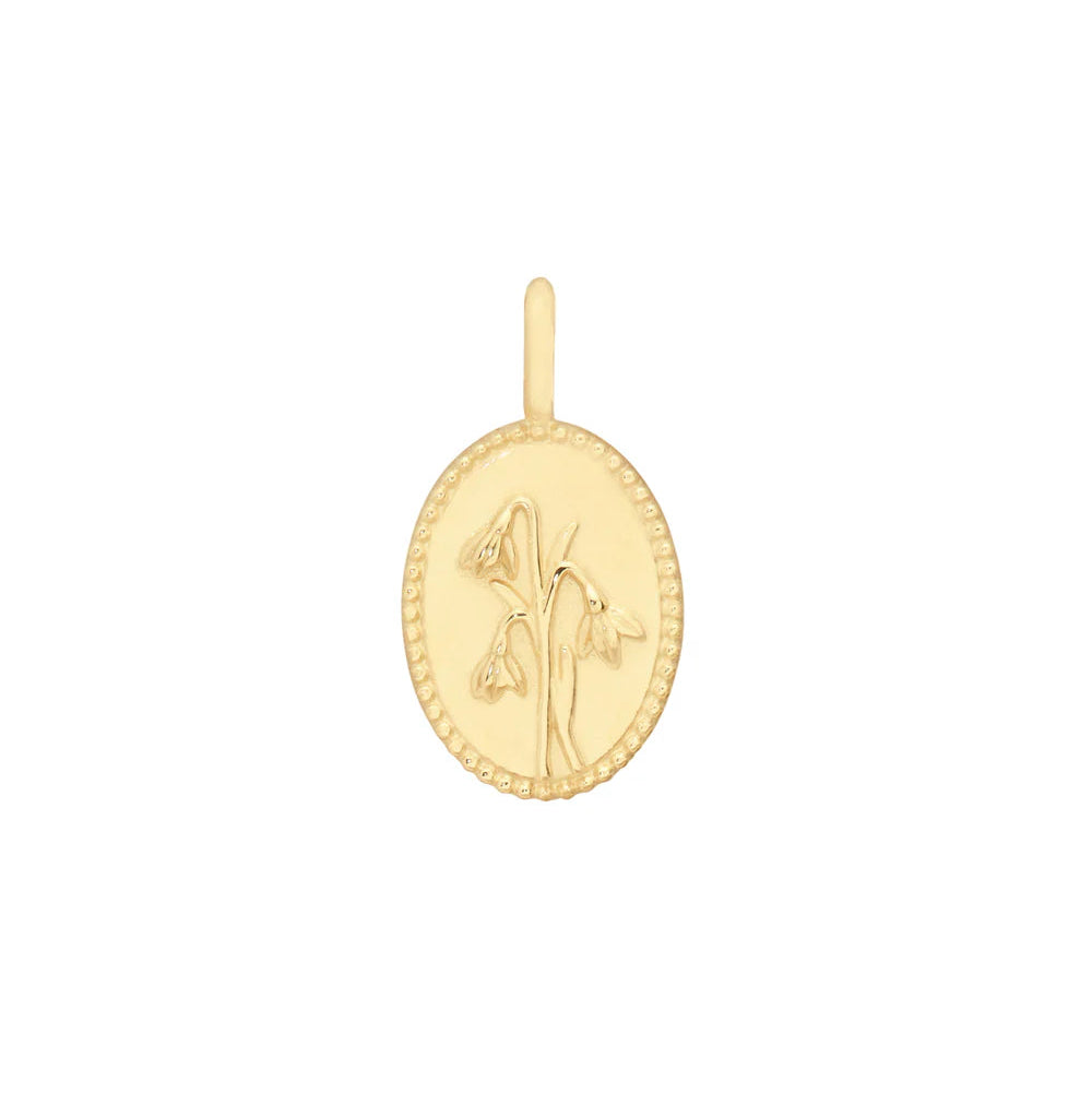 flower pendant charm - snowdrop (january)