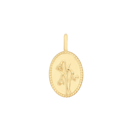14k gold flower charm / january / snowdrop