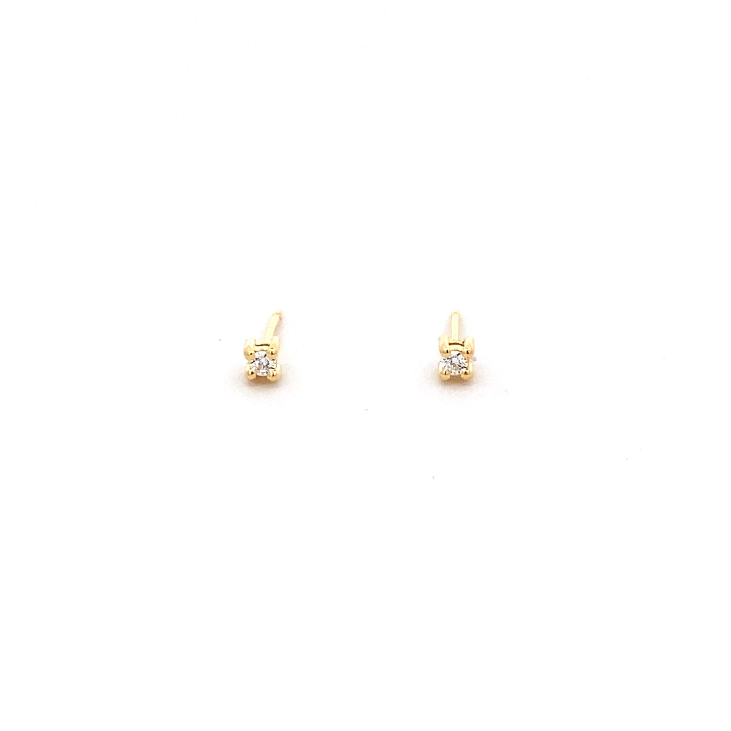tiny cz prong-set stud earrings
