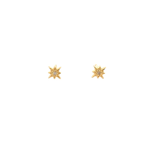 tiny north star stud earrings