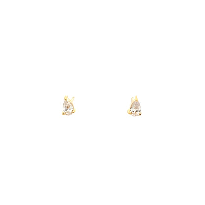 tiny pear stone stud earrings - cz